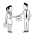 Business teamwork workers avatar in black and white Royalty Free Stock Photo