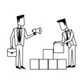 Business teamwork workers avatar in black and white Royalty Free Stock Photo