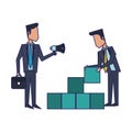Business teamwork workers avatar blue lines Royalty Free Stock Photo