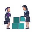 Business teamwork workers avatar blue lines Royalty Free Stock Photo