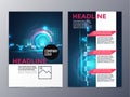 Business and technology brochure design template vector tri-fold Royalty Free Stock Photo