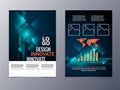 Business and technology brochure design template vector tri-fold Royalty Free Stock Photo