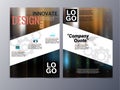 Business and technology brochure design template vector tri-fold Royalty Free Stock Photo