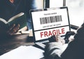 Business Technology Fragile Tracking Number Concept