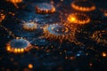 business technology fusion, an animated visual of interconnected gears and circuits on a vibrant digital display