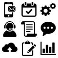 Business and technology glyph icon set for web and mobile applications Royalty Free Stock Photo
