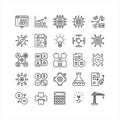 Business Technology and Innovation Line Icons Set â Analytics, Finance, Network and Strategy Symbols Royalty Free Stock Photo