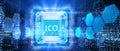 Business, Technology, Internet and network concept. ICO Initial Coin Offering Royalty Free Stock Photo