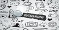 Business, Technology, Internet and network concept. Outsourcing human resources