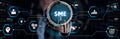 Business, technology, internet and network concept. Virtual screen of the future and sees the inscription: SME Royalty Free Stock Photo