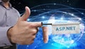 Business, Technology, Internet and network concept. Young entrepreneurs have a creative approach to the presentation: ASP.NET