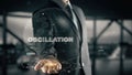 Oscillation with hologram businessman concept