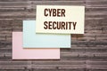 Business, technology, internet and networking concept. Cybersecurity text on stickers