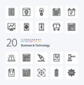 20 Business Technology Line icon Pack like date light award innovation bulb