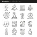 Business Technology Linear Icons Set