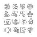 Business and Technology Settings Line Icons Royalty Free Stock Photo