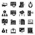 Business Technology Solid Icons Pack Royalty Free Stock Photo