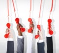 Business Telecommunication Conversation Red Phone Home Phone Con Royalty Free Stock Photo