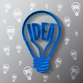 Business template with blue bulb idea