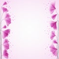 Business template or cover with pink semitransparent flowers - vector illustration