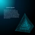 Business template - pyramidal futuristic blue structure - vector illutration