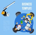 Business template. Top view workspace background