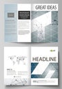 Business templates for bi fold brochure, magazine, flyer, booklet. Cover design template, vector layout in A4 size. DNA Royalty Free Stock Photo