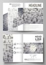 Business templates for bi fold brochure, magazine, flyer, booklet. Cover design template, abstract vector layout in A4 Royalty Free Stock Photo