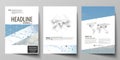 Business templates for brochure, flyer, annual report. Cover design template, vector layout in A4 size. Blue color Royalty Free Stock Photo