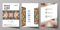 Business templates for brochure, flyer, booklet. Cover design template, abstract vector layout in A4 size. Tribal