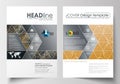 Business templates for brochure, magazine, flyer. Cover design template, abstract flat layout in A4 size. Golden Royalty Free Stock Photo