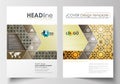 Business templates for brochure, magazine, flyer. Cover design template, flat layout in A4 size. Islamic gold pattern Royalty Free Stock Photo