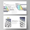 Business templates in HD format for presentation slides. Abstract vector layouts in flat style. Chemistry pattern Royalty Free Stock Photo