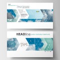 Business templates in HD format for presentation slides. Easy editable abstract blue layouts in flat design, vector Royalty Free Stock Photo