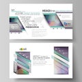 Business templates in HD format for presentation slides. Easy editable vector layouts in flat style. Bright color Royalty Free Stock Photo