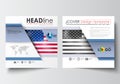 Business templates for square design brochure, magazine, flyer, booklet or annual report. Leaflet cover, abstract flat
