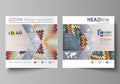 Business templates for square design brochure, magazine, flyer, booklet. Leaflet cover, abstract vector layout. Tribal