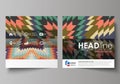 Business templates for square design brochure, magazine, flyer, booklet. Leaflet cover, abstract vector layout. Tribal