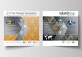 Business templates for square design brochure, magazine, flyer, booklet. Leaflet cover, flat layout. Golden technology Royalty Free Stock Photo