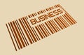 Business text and bar code on concrete wall Royalty Free Stock Photo