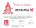 Business thank you card, baby store thank you card, toys, clothes. Postcard coupon for handmade products with a girl