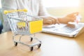 Business theme internet online shopping and delivery concept Royalty Free Stock Photo