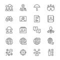 Business thin icons