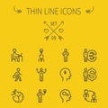 Business thin line icon set