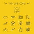 Business thin line icon set Royalty Free Stock Photo