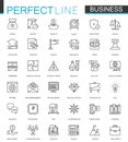 Business thin line web icons set. Outline stroke icon design. Royalty Free Stock Photo