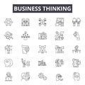 Business thinking line icons, signs, vector set, outline illustration concept Royalty Free Stock Photo