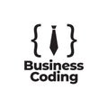 Business tie with coding program logo design vector graphic symbol icon sign illustration creative idea Royalty Free Stock Photo