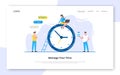 Business time management internet landing page concept template with people Royalty Free Stock Photo