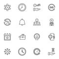 Business and time management line icons set Royalty Free Stock Photo
